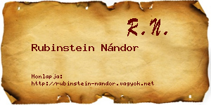Rubinstein Nándor névjegykártya