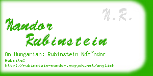 nandor rubinstein business card
